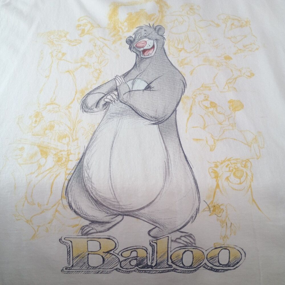 Disney Studio Collection Baloo Jungle Book T Shirt XXL Sketch Graphic 2XL